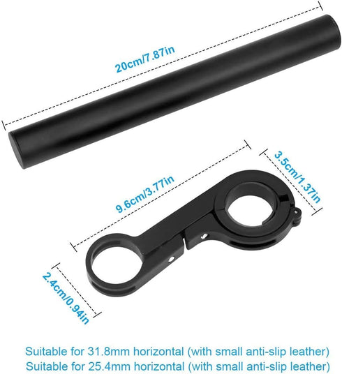 Bicycle Handlebar Extension, 20cm Multifunction Double Bike Handlebar Extender Aluminum Alloy Bracket Extension Flashlight Holder Bicycle Accessor...