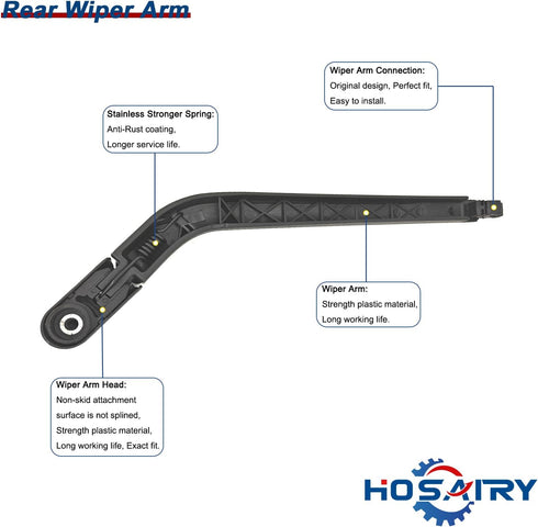 Rear Wiper Arm Blade Set for Toyota Yaris 2007-2014, for Scion XB 2008-2015 Rear Windshield Wiper Arm Blade Assembly 85242-12110 85241-12130...