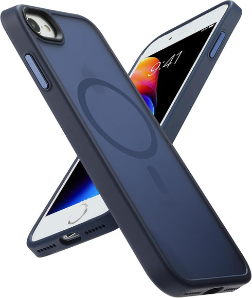 for iPhone SE 2022/iPhone SE 2020/iPhone 8 Magnetic Case, Built in Magnets Compatible with MagSafe, Translucent Matte Hard PC Back Cover for iPhon...