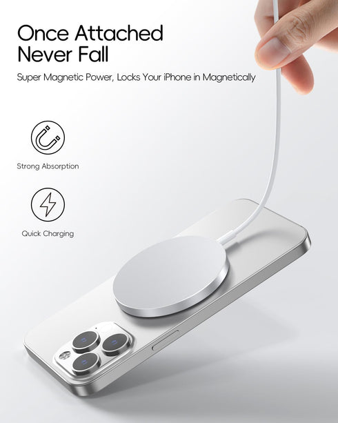for Apple Mag-Safe Charger, Magnetic Wireless Charger for iPhone 15/14/13/12 Series, Strong Magnetic Charging Pad with Fast Charging Capability - ...
