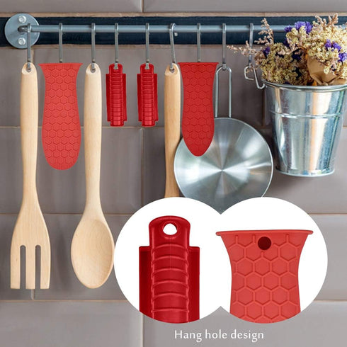 Silicone Hot Handle Holder, Heat Resistant Potholder Cookware Handle Cast Iron Skillets Handles Grip Covers for Cast Iron Skillet...