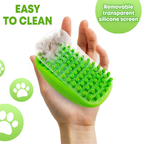 Pet Bath Massage Brush - Premium Cat and Dog Bath Brush Scrubber with Removable Cover - Soft Bristle Silicone Dog Brush for Short & Long Haired Pe...
