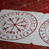 XUAN YANG 2PCS 12X12 Inches Viking Stencils for DIY Decor Reusable Vegvisir Stencil for Wood Home Wall Furniture Art Painting 0.3mm(12mil)...