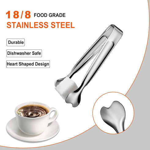 Mini Serving Tongs, Anytrp 18-Packs Stainless Steel Sugar Tongs, 4.3inch Ice Tongs Kitchen Appetizers Tongs for Coffee Bar, Tea Party, Desserts Pa...