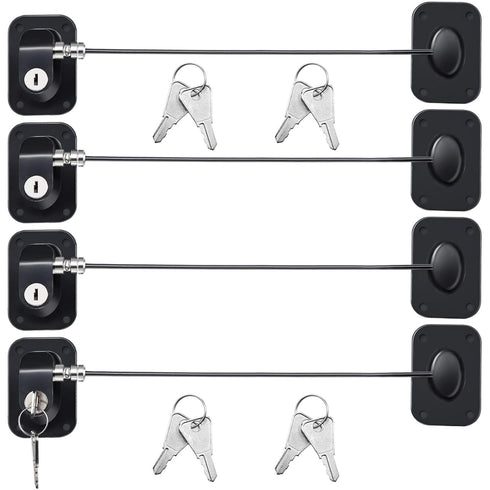 Hotop 4 Pack Fridge Cabinet Locks for Kids with Keys Self Adhesive Child & Baby Toddlers Proofing Mini Safety Locks for Refrigerator Deep Freezer ...
