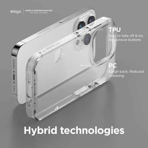 elago Hybrid Clear Case Compatible with iPhone 14 Pro Case- 6.1 Inch, Military Grade Drop Protection, PC + TPU Hybrid Technology, Reduced Yellowin...