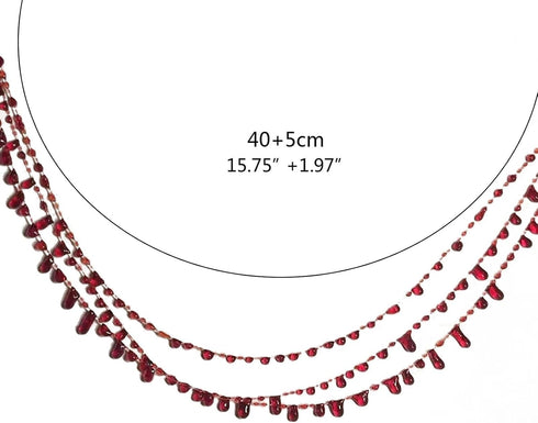 Red Resin Blood Drop Necklace Unique Red Resin Pendant Clavicle Chain Muiltfunction Bloody Droplet Choker Necklace Gift Resin...