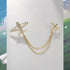 Dainty Airplane Brooch Pin for Women Girls Cubic Zirconia Rhinestone Chain Tassel Aircraft Plane Lapel Pin Dress Banquet Jackets Hats Scarf Access...