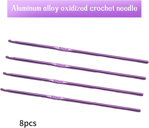 AnRui Aluminum Crochet Hook 3mm, Crochet Knitting Needles for DIY Yarn Craft, Purple, 8pcs......