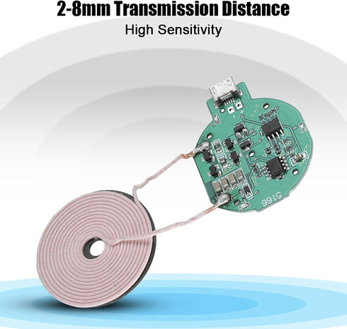 Wireless Charger Transmitter Module, Fast PCBA Circuit Board Coil Wireless Charging Micro USB Port DIY Wireless Charger Parts......