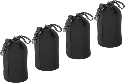 PATIKIL Camera Lens Bag, 4 Pcs 3.9" ID x 7.1" H Drawstring Lens Pouch with Thick Protective Neoprene, Lens Case for DSLR Camera Lens, Water Coffee...