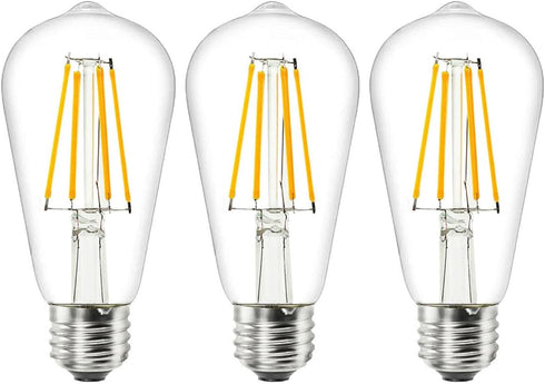 DC 12V ST64 LED Light Bulb 2700k 6W Warm White LED Edison Filament E26 Screw Base Lamp DC Low Voltage RV Marine Boat Classic Industrial Prop Retro...
