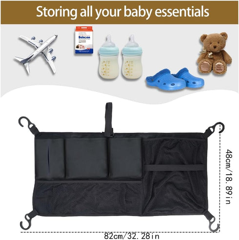 Stroller Wagon Cargo Net, Abnaok Wagon Accessories Organizer Compatible with WONDERFOLD W-Series Models, Large Capacity Mesh Cargo Storage Bag wit...