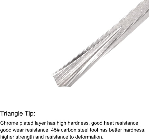 uxcell Wood Chisels Carving Knife, 10mm Chrome Plated 45# Carbon Steel Triangle Tip Woodworking Hand Tool Graver 165mm (6.5-Inch) Length, 4pcs...