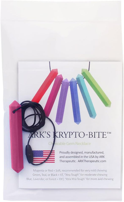 ARK's Krypto-Bite Chewable Gem Necklace Chew Jewelry (Soft, Magenta)...
