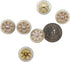 Clear Acrylic Pink Resin Flower Golden Metal Base Shank Buttons 20 Pcs - 18mm, 23/32"...