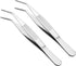 Tweezers, 125mm Length, Stainless Steel Curved Pointed Serrated Tip Tweezer - (Applications: for Mechanical Equipment Product Repair), 2-Pieces...