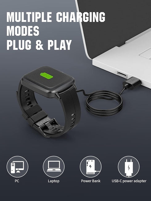 TiMOVO Smart Watch Charger Compatible with YAMAY VeryFitPro SW021,SW01,Willful SW023,SW025, Magnetic USB Charging Cable for Letsfit ID205L,Letscom...
