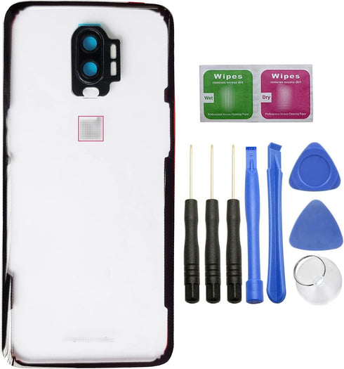 ubrokeifixit for OnePlus 6T Housing Rear Back Glass Door Cover Replacement for OnePlus 6T A6010 A6013 LTE 6.41" (Clear)...