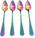4 piece colorful Grapefruit Spoons 6.5 inch Metal Stainless Steel Grapefruit Spoons stainless steel spoon for dessert fruit and salad...