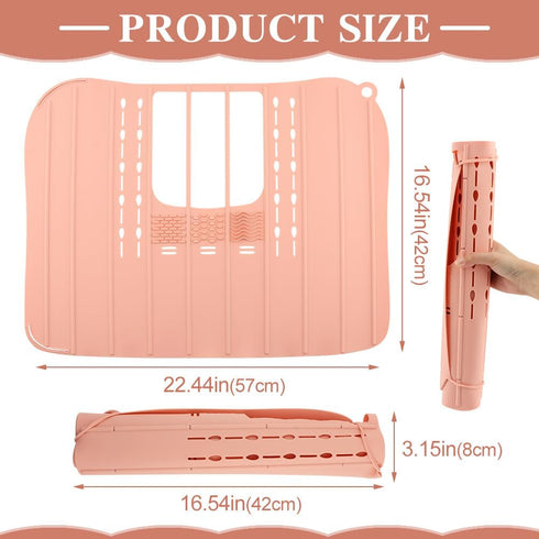 Bathroom Sink Cover For Counter Space Makeup,Sink Toppers Foldable Sink Cover,Silicone Beauty Makeup Brush Cleaning Mat,for Beauty Tools, Bathroom...