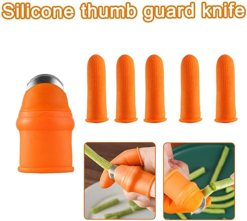 Garden Silicone Thumb Cutter Set, Separator Finger Plant Fruit Picking Tool, Fruit and Vegetable Picking Potted Plants Trim Silicone Thumb Tool fo...