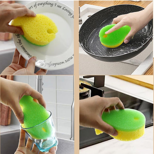Generic Heavy Duty Scrub Sponge-5 Count, Cleaning Sponge, Cute and Funny Kitchen Dish Sponge, Effortless Cleaning Eco Scrub Pads for Dishes,Pots,P...