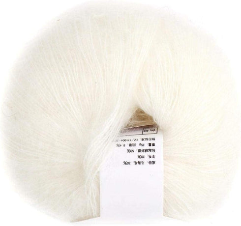 Mohair Knit Soft Angora Long Wool Yarn Hot with a Crochet Popular for DIY Weave(white)......