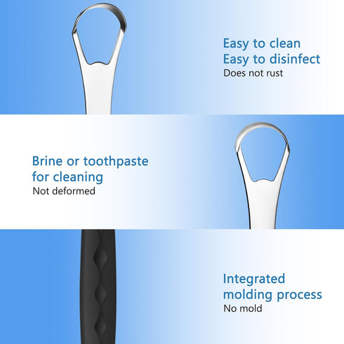 4 Pcs Tongue Scraper Cleaner Adults and Kids Stainless Steel Tongue Brush Metal Tongue Scraper Reduce Bad Breath with Travel Cases for Men Women O...