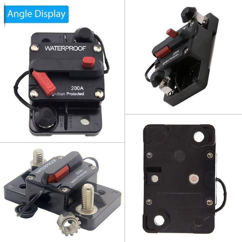 200A Circuit Breaker 30A-300A with Manual Reset Waterproof Inline Fuse Inverter for Marine Trolling Motors Boat ATV Manual Power 12V-48VDC (200A)...