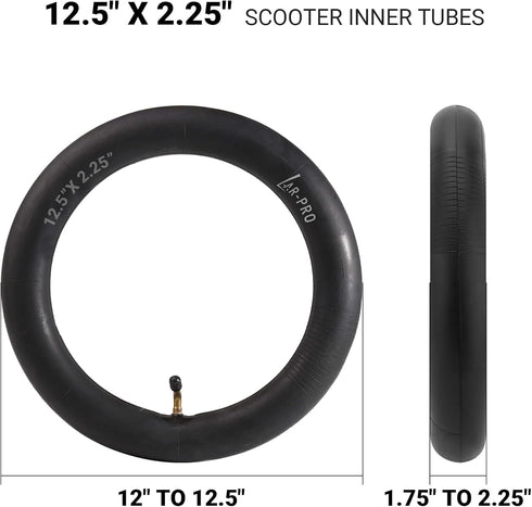 (2 Pack) AR-PRO Scooter Replacement Inner Tubes - 12.5" x 2.25" Inner Tubes with Angled Valve and FREE 2 Tire Levers Compatible With Razor Pocket ...