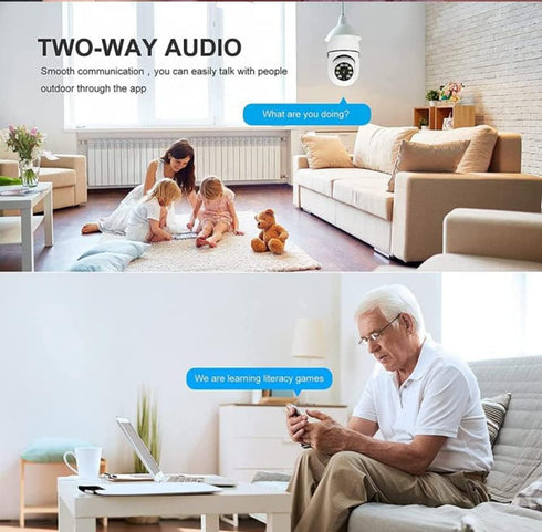 Light Bulb Security Camera Home Wireless WiFi Camera Surveillance Camera Baby Monitor Nanny Cam Pet Camera Video Recording with Audio Remote Contr...