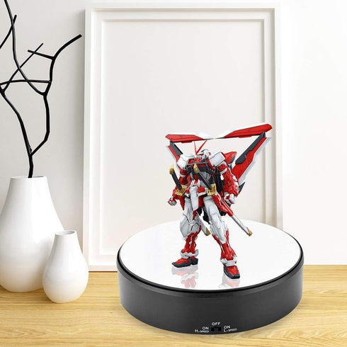 Rotating Display Stand, Speed Adjustable Electric 360° Turntable Display Holder Mirror Motorized Revolving Base Battery Powered for Displaying Jew...