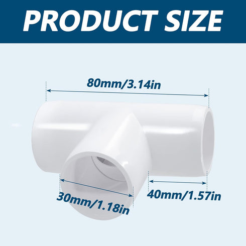 4Pcs 3Way PVC Tee Fittings 3/4", Right Angle Corner Fitting for DIY Building Furniture Greenhouse Shed Pipe Fittings Tent Connection...