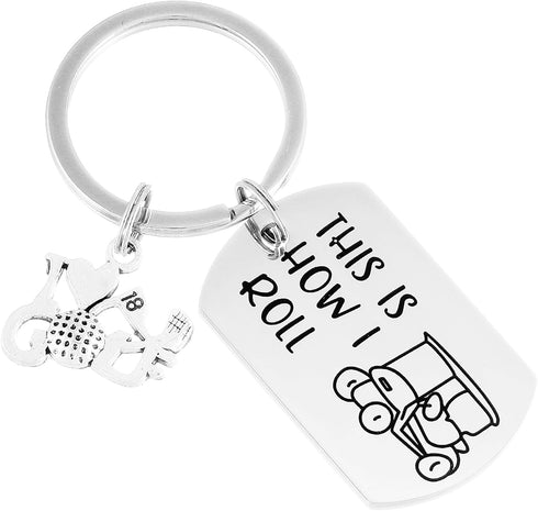 Kivosliviz Golf Gift Golfer Keychain How I Roll Golfers Keychains Gift for A Golfer Lover...