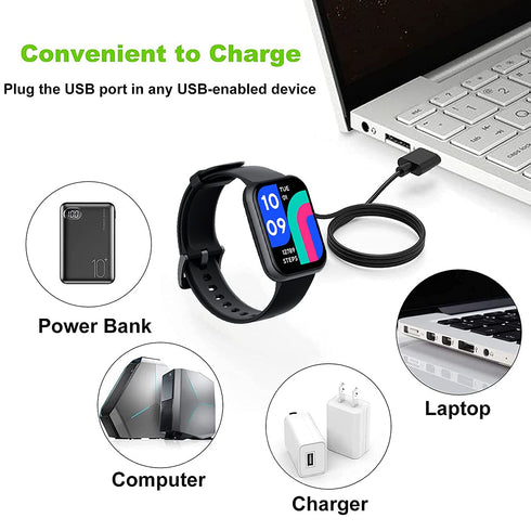 Charger for Wyze Watch, 2Pcs Replacement USB Charging Cable for Wyze Smart Watch 44mm 47mm (3.3 feet +2.2 feet)...