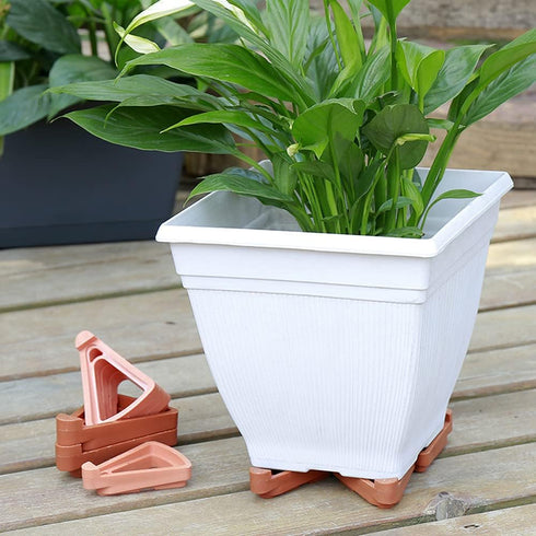 mollensiuer 4 Pieces Plastic Plant or Flower Pot Feet Invisible Flower Pot Risers Potted Plant Stand for Indoor Outdoor Gardening Plant Container ...