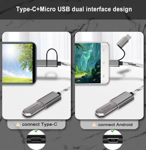 2-in-1 USB C/Micro USB to USB Adapter, USB to USB C OTG Adapter Cable Compatible with Samsung Galaxy S21 S22 S23 Note 20/10 A53, Google Pixel and ...