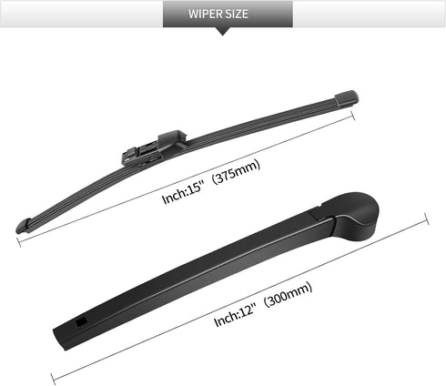 Replacement for 2018-2023 Volkswagen Tiguan Rear Windshield Wiper Blade and Arm Assembly...