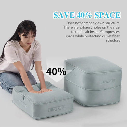 Ultra Space Saving Self Compression Organizer - Blanket Organizer, Compression Packing Cubes, Luggage Travel Bag Organizer, Self Compression Stora...