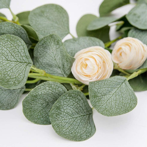 DearHouse 4Pack Artificial Eucalyptus Garland Faux Silk Eucalyptus Leaves Vines Handmade Garland Greenery Wedding Backdrop Arch Wall Decor …...