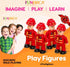 FUNERICA Toy Fireman Action Figures for Kids - Firefighter Figurines Community Helpers Toys - Little People Figures for Firefighter Toys, Fire Tru...