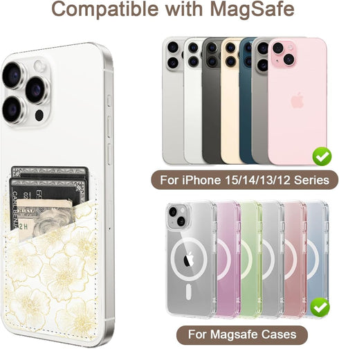 uCOLOR Magnetic Wallet Card Holder-Compatible with MagSafe for iPhone 15/14/13/12 Pro Max Series, Magnetic Phone Wallet for Back of Phone with 3 C...