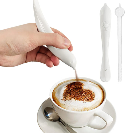 Latte Art Pen, Electrical Coffee Carving Pen, Spice Pen for Coffee Art, Cake Decoration Portable Pen Cappuccino Coffee Carving Pen Professional Ba...