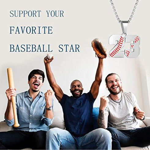 ZRAY Inspiration Baseball Jersey Number Necklace Stainless Steel Charms Number Pendant for Men Women...