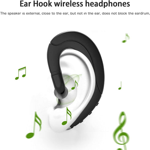 Ear Hook Bluetooth Headphone V5.0 with Mic, Painless Single Ear Wireless Headset 5 Hrs Playtime for Android Phones/iPhone X/8/7/6, Lightweight Non...