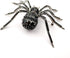 Spooky Season Eight-Legged Full Black Spider Brooch Pin with Red Eyes...
