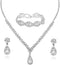 Women Crystal Necklace Earrings Bracelets Set Wedding Rhinestones Necklaces Rhinestone Teardrop Pendant Earrings Shiny Bracelet Jewelry for Brides...