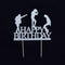 Glitter Happy Birthday Cake Topper cake Toppers Happy Birthday Cake Bunting Birthday Party Decoration Supplies. (Silver)...