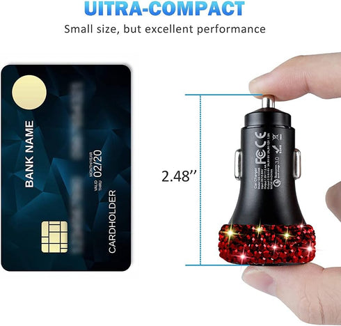 Dual USB Car Charger Quick Charge 3.0 Car Adapter Fast Charging Charger Compatible for iPhone 11/11pro/ MAX/XS/XR/X/10,iPad,Samsung S10/S10+/S9,Go...